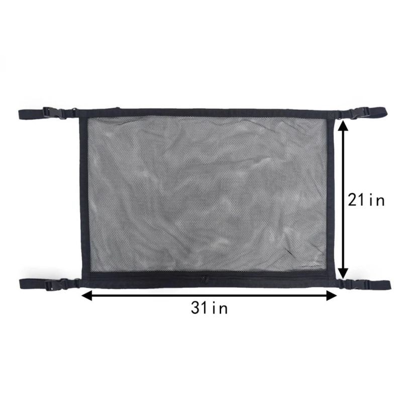 Car Ceiling Net Pocket Cargo Net Simple Breathable Mesh Zipper Storage Bag Fit for Truck Mini Vans Auto Organizer Wbb13162