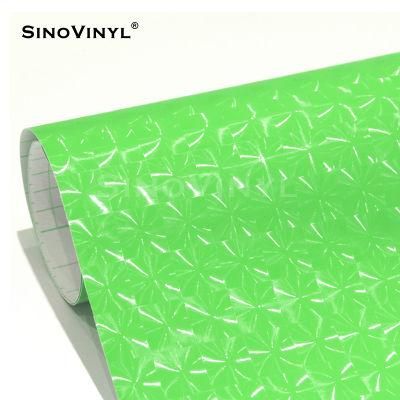 SINOVINYL Air Bubble Free Pattern 3D Green Color Changing Car Body Wrapping Vinyl Rolls