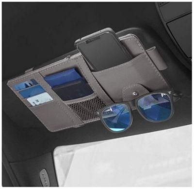 Leather SUV Storage Pouch Holder Auto Interior Accessories Pocket Organiser Trunk Car Sun Visor Organizer