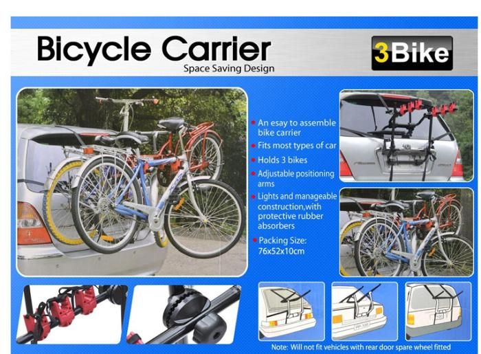 Universal Rear Mounted 3 Bicycle Car Cycle Bike Carrier Rack
