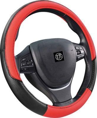 New Leather Red Auto Steering Wheel Covers 380mm Universal
