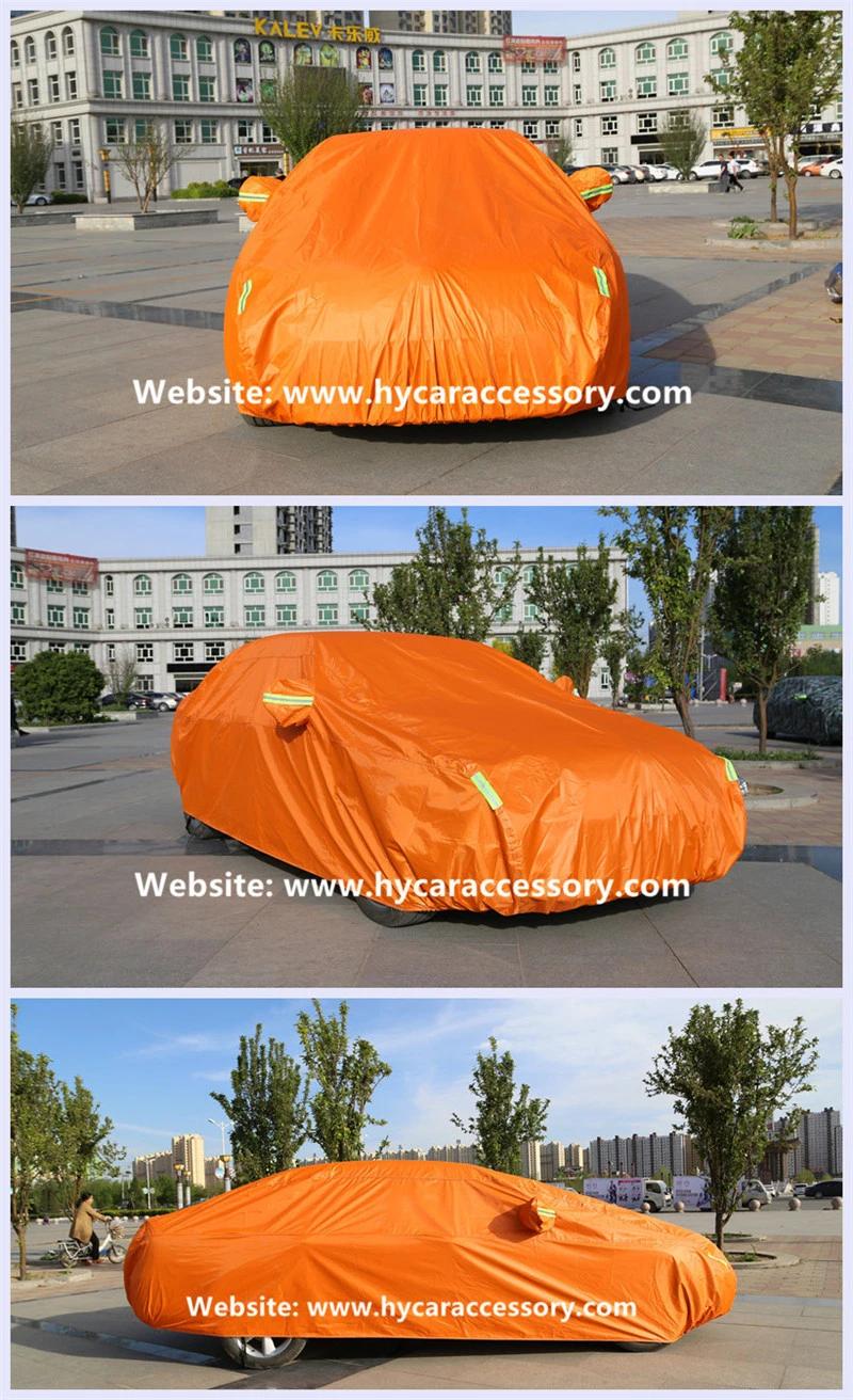Wholesale Folding Oxford Portable Sunproof Waterproof Orange Sunshade Car Cover