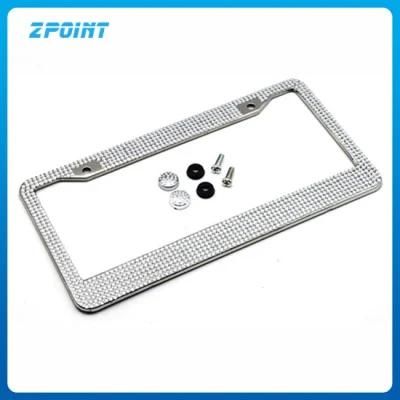 Stainless Steel Bling Car License Plate Frame Cover