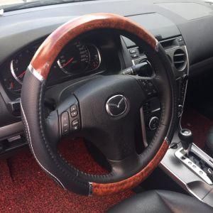 Leather Steering Wheel Cover White Inner Rings