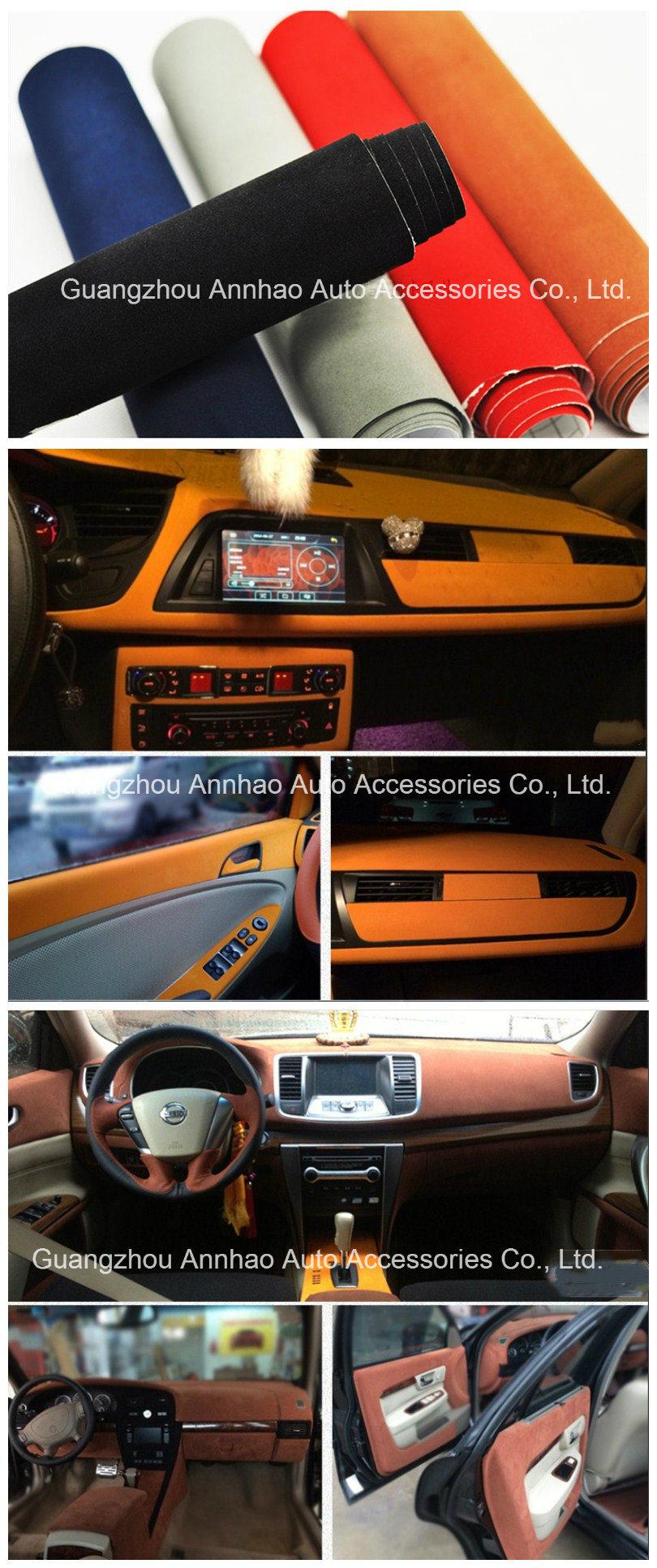 Orange Velvet Fabric Suede Car Interior Decoration Vinyl Sticker