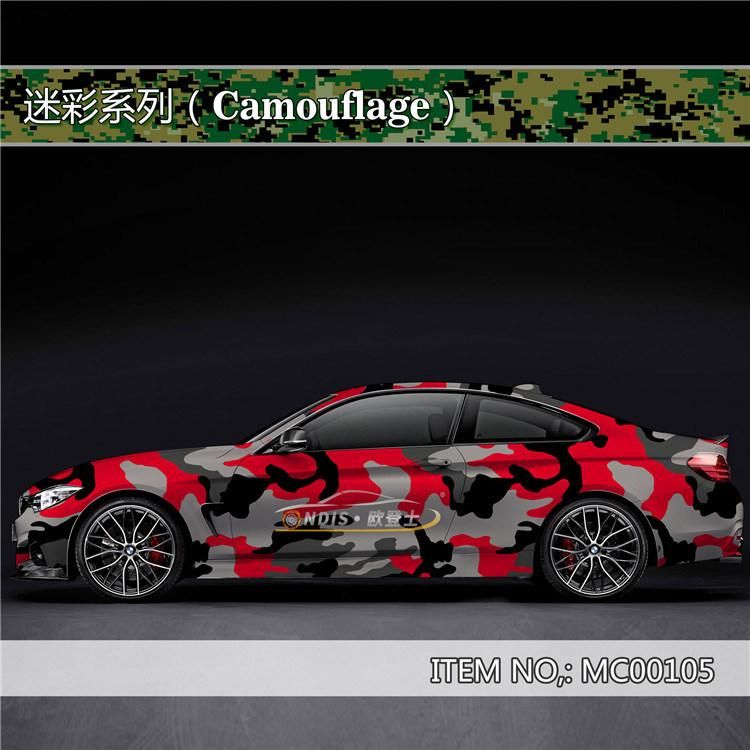 Black White Camouflage Vinyl Car Wrap PVC Adhesive Graffiti Bomb Film for Truck Hood Roof Motors