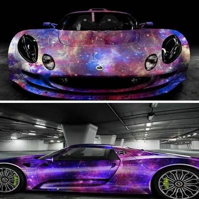 Tsautop 1.52*30m Gloss/Matte Camo Galaxy Wraps Car Vinyl Wrapping Blue Film