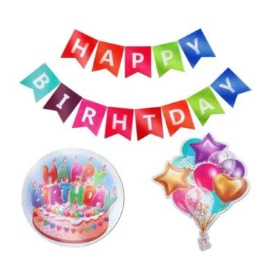 Car Decorations Reflective Colorful Happy Birthday Magnetic Decals