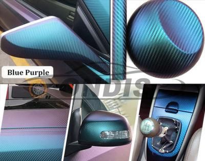 Chameleon 3D Carbon Fiber Film Blue to Purple Auto Car Truck Body Decoration Sticker