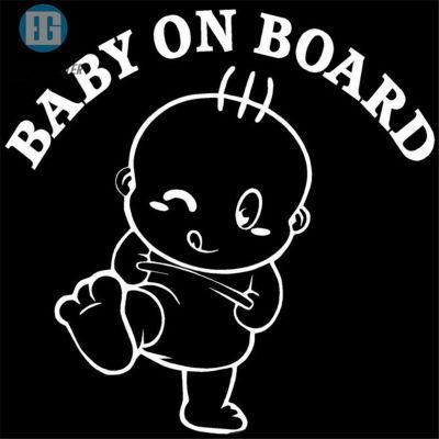 Black and White Outdoor Baby on Board Decal Waterproof Car Stickers Baby on Board Sicker