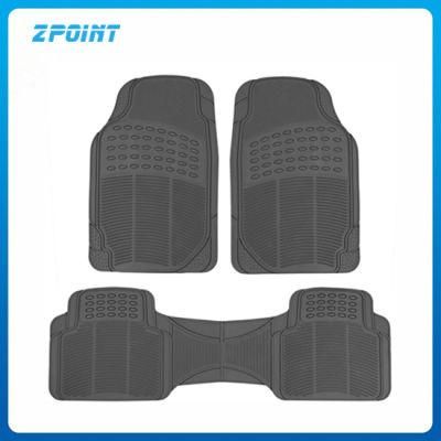 Car Accessory 3PCS Rubber Floor Mat Gray
