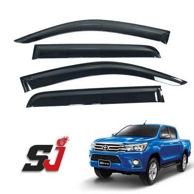 High Quality 4X4 Black Car Rain Sun Door Window Visor for Popular Toyota Hilux Revo 2016-2021