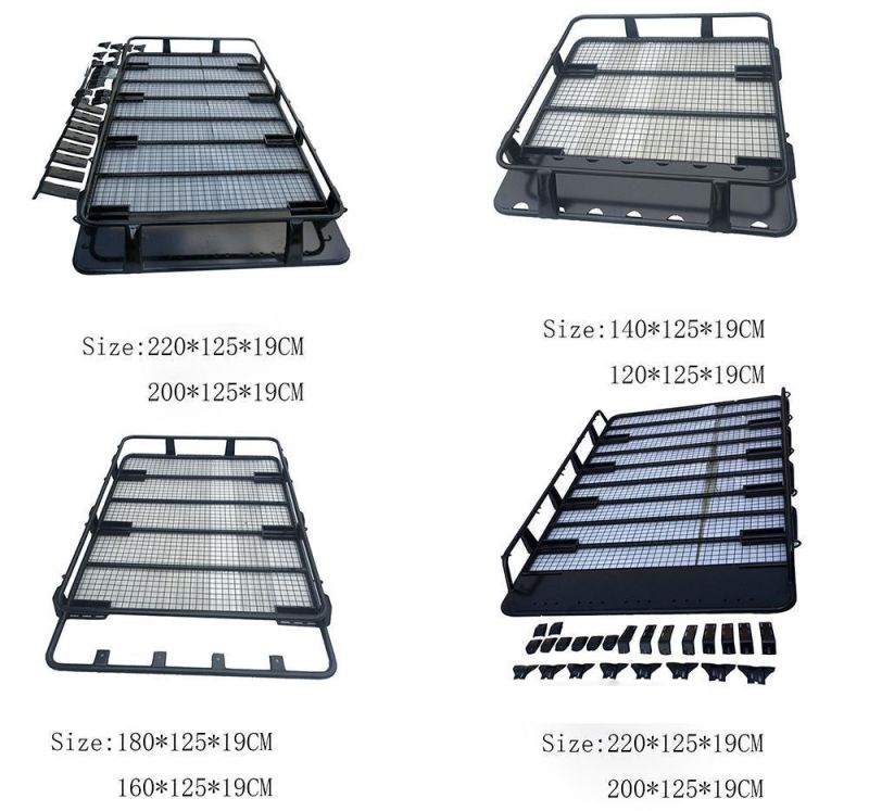 4X4 Auto Accessories Pickup Universal Black Steel Roof Rack Basket for Hilux Dmax L200